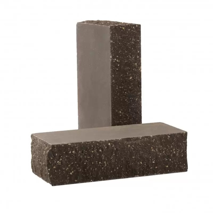 Кирпич гиперпресованный полнотелый КСЛТ6  фактурный тычковый "Графит"